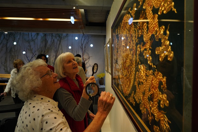 101yearold Centenarian Amazed by the Magnificence of Embroidery